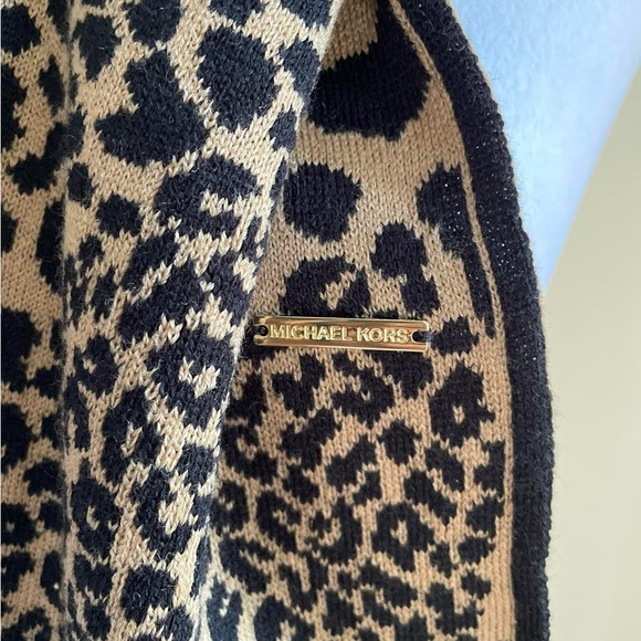 Michael Kors Infinity Scarf Leopard Reversible Winter Warm Fashion Animal Print - Picture 2 of 12